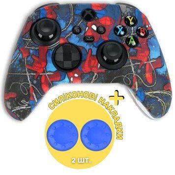 Захисний силіконовий чохол Spider-Man для геймпаду Xbox Series X|S + в подарунок накладки на стіки 0901 фото