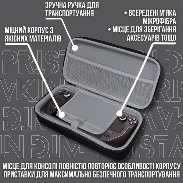 Жорсткий захисний кейс чохол PGTECH для ігрової консолі Valve Steam Deck / Steam Deck OLED (Black) 1090 фото