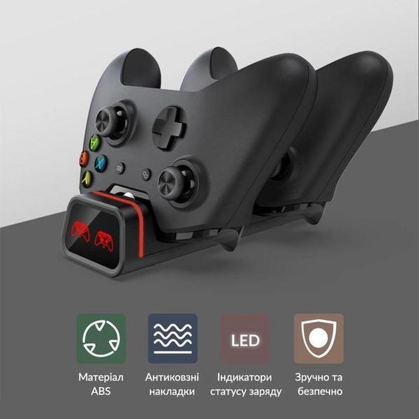 Зарядная станция DOBE TYX-19006X + 2 аккумулятора (800 mAh x2) с LED-индикацией для геймпадов Xbox Series S|X 0990 фото