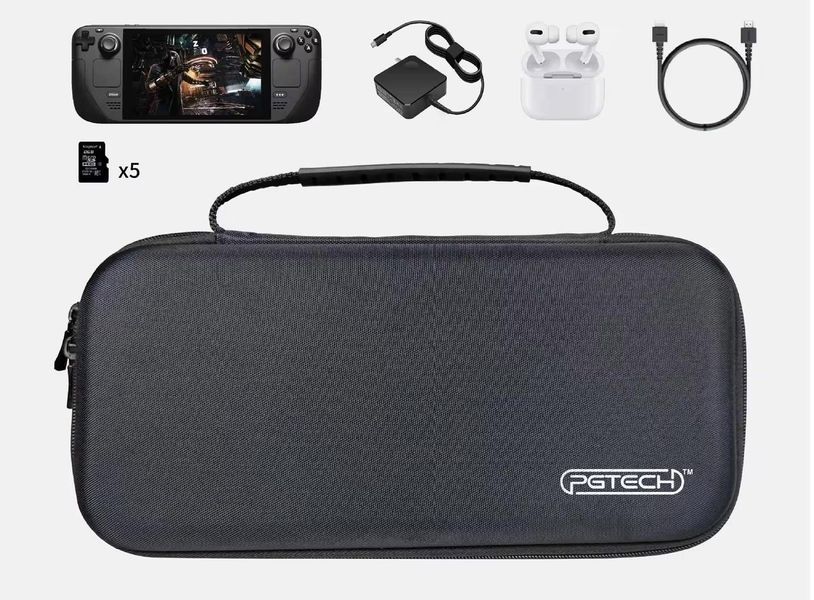 Жорсткий захисний кейс чохол PGTECH для ігрової консолі Valve Steam Deck / Steam Deck OLED (Black) 1090 фото