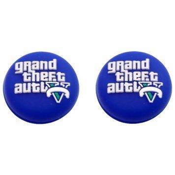 Силіконові накладки на стіки GTA 5 (Blue) для геймпадів Sony DualShock PS4 / DualSense PS5 / Xbox Series|One (2шт.) 1141 фото