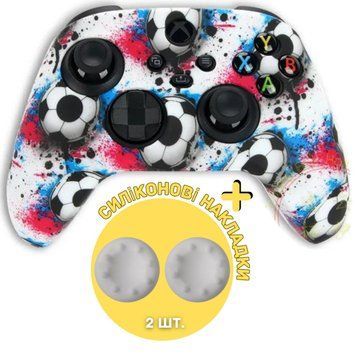 Захисний силіконовий чохол FootBalls для геймпаду Xbox Series X|S + в подарунок накладки на стіки 0904 фото