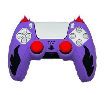 Якісний захисний силіконовий чохол Fiery Purple для геймпаду Sony DualSense PS5 + накладки на стіки 1310 фото