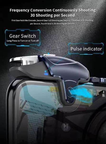 Комплект MEMO AK03 (Black): ігрові тригери з технологією Air Mappping + автономний RGB кулер охолодження для телефону (400 mAh) + 1196 фото