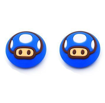 Силіконові накладки на стіки Super Mario Mushroom Blue для геймпадів Sony DualShock PS4 / DualSense PS5 / Xbox Series|One (2шт.) 0722 фото