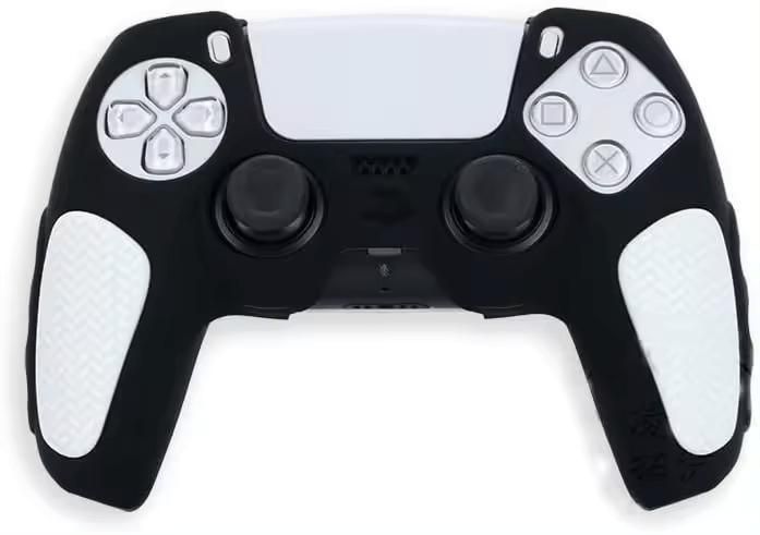 Качественный защитный силиконовый чехол Rubber Protective (Black/White) для геймпада DualSense Sony 1046 фото