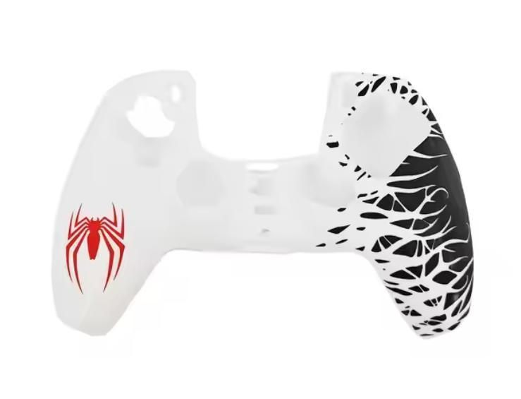 Якісний захисний силіконовий чохол Marvel`s Spider-Man 2 (White) для геймпаду Sony DualSense PS5 + накладки на стіки 1319 фото