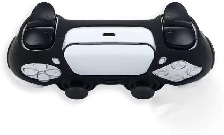 Качественный защитный силиконовый чехол Rubber Protective (Black/White) для геймпада DualSense Sony 1046 фото