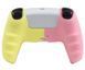 Защитный силиконовый чехол Pink/Yellow для геймпада Sony DualSense (PS5) + в подарок накладки на стики "Лапки" 1434 фото 2