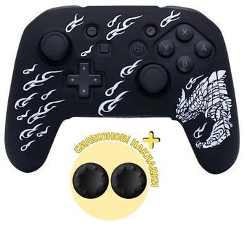 Якісний захисний силіконовий чохол Monster Hunter Rise для геймпаду Pro Controller Nintendo + накладки на стіки 1294 фото