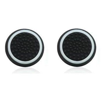 Силіконові антиковзкі накладки на стіки Honson (Black/White) для геймпадів Sony DualShock PS4 / DualSense PS5 / Xbox Series / Xbox One / Pro Controller Nintendo (2шт.) 1020 фото