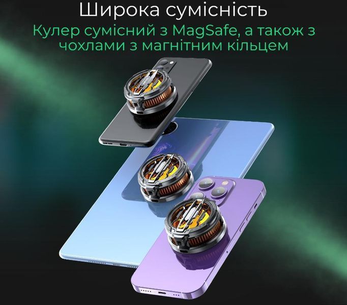Флагманський магнітний кулер для телефону MEMO CX-07 з елементом Пелетьє та RGB (Type-C|15W) 1199 фото