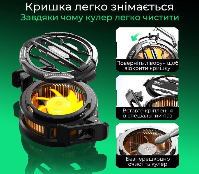 Флагманський магнітний кулер для телефону MEMO CX-07 з елементом Пелетьє та RGB (Type-C|15W) 1199 фото