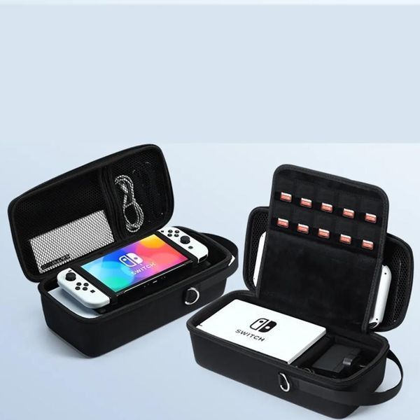 Збільшений захисний кейс Mini Travel для ігрової консолі Nintendo Switch / Nintendo Switch OLED (Full Black) 1253 фото