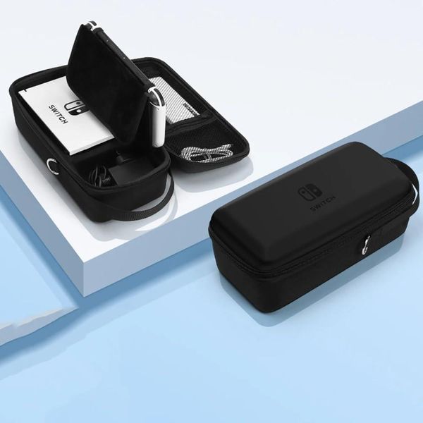 Збільшений захисний кейс Mini Travel для ігрової консолі Nintendo Switch / Nintendo Switch OLED (Full Black) 1253 фото