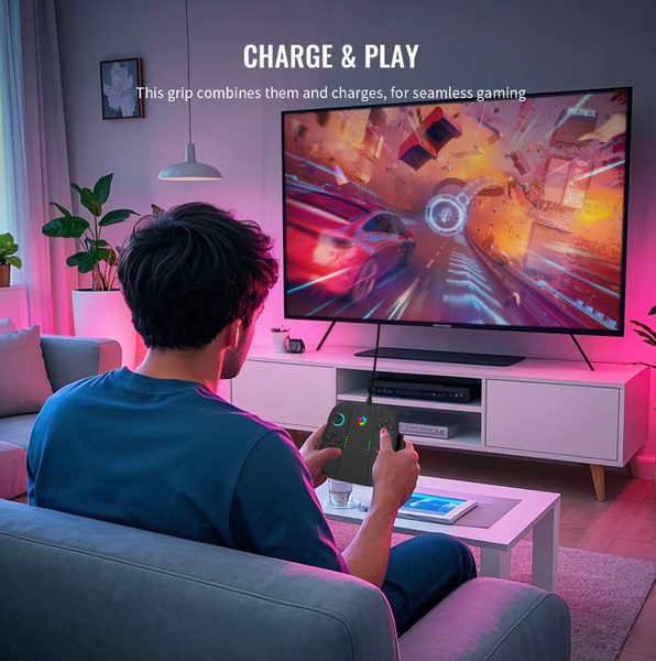 Держатель с зарядкой JYS Charging Grip для Joy-Con Nintendo Switch 2 с RGB 1515 фото