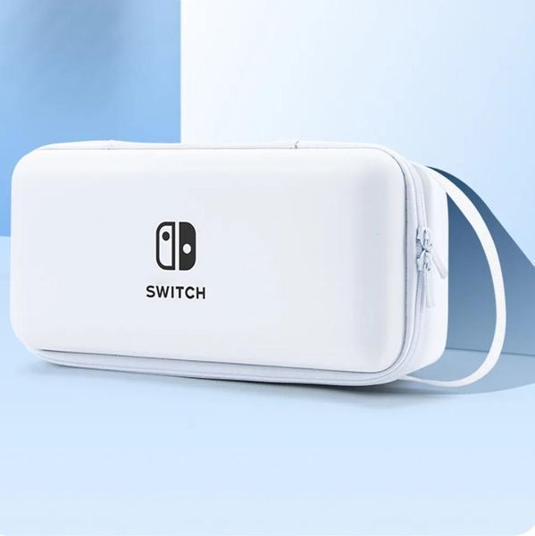 Збільшений захисний кейс Mini Travel для ігрової консолі Nintendo Switch / Nintendo Switch OLED (Full White) 1254 фото
