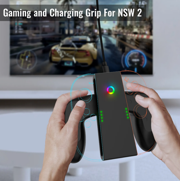 Держатель с зарядкой JYS Charging Grip для Joy-Con Nintendo Switch 2 с RGB 1515 фото