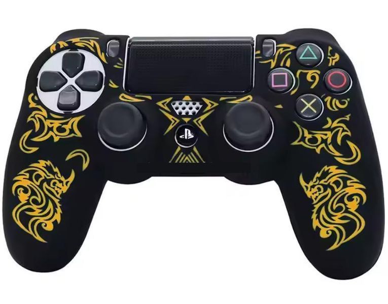 Якісний захисний силіконовий чохол Ralan для геймпаду Sony DualShock 4 (PS4) + накладки на стіки 1302 фото