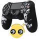Качественный защитный силиконовый чехол BearWolf (White) для геймпада Sony DualShock (PS4) + накладки на стики 1416 фото 1