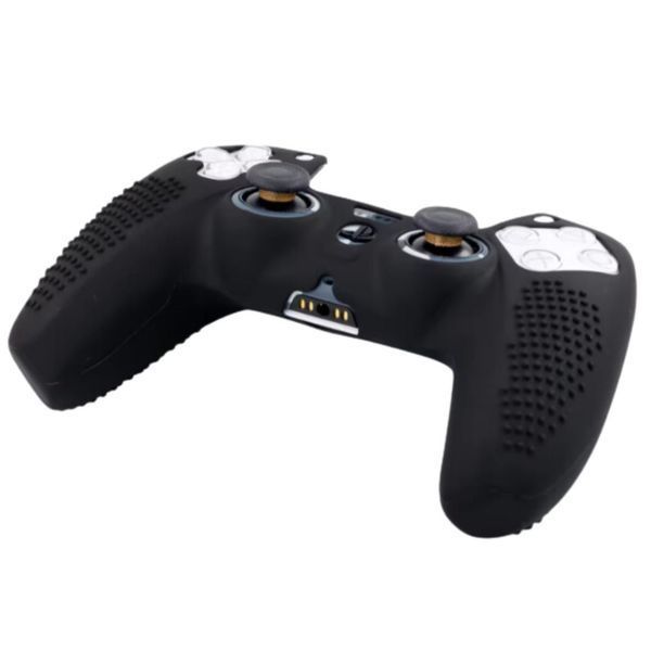 Защитный силиконовый чехол Full Black для геймпада Sony DualSense (PS5) + в подарок накладки на стики 0952 фото