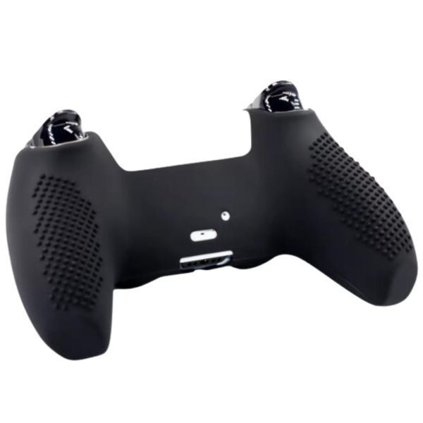 Защитный силиконовый чехол Full Black для геймпада Sony DualSense (PS5) + в подарок накладки на стики 0952 фото