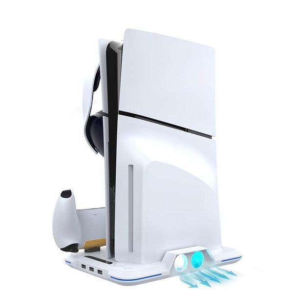 Док - станція iPega PG-P5S020W для Sony PlayStation 5 Slim Disc/Digital Edition та DualSense з охолодженням та RGB + кріплення для навушників (PS5) 1500 фото