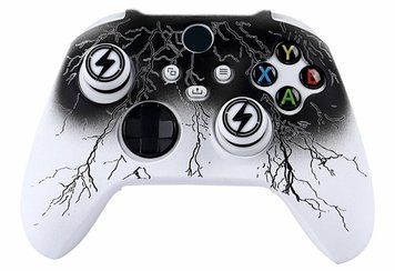 Качественный защитный силиконовый чехол Black Lightning для геймпада Xbox Series X|S + накладки на стики 1428 фото