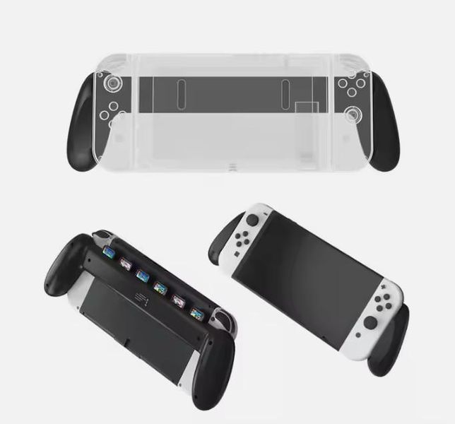 Накладка з ручками + кишені для 6 картриджів JYS-NS217 (Black) для Nintendo Switch OLED 1156 фото