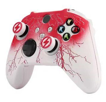 Качественный защитный силиконовый чехол Red Lightning для геймпада Xbox Series X|S + накладки на стики 1303 фото