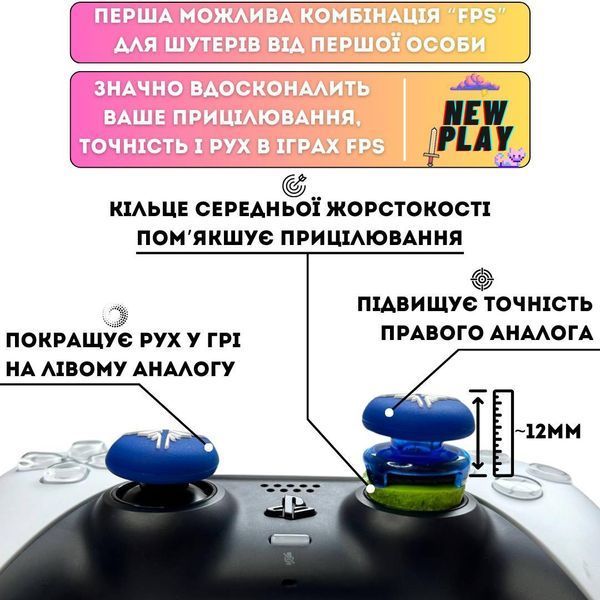 Комплект NEWPLAY Aim Boost Kit (3в1): накладки на стики The Last Of Us + прицельные кольца + удлинители 1006 фото