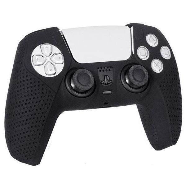 Захисний силіконовий чохол Dobe TP5-0559 Black для геймпаду Sony DualSense (PS5) + накладки на стіки 1258 фото