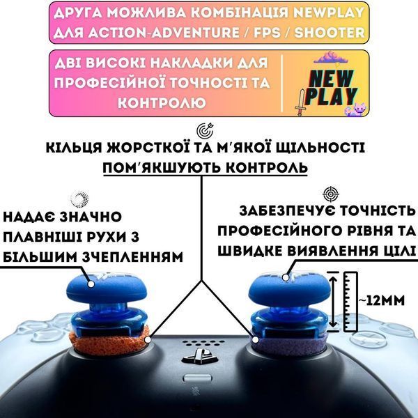 Комплект NEWPLAY Aim Boost Kit (3в1): накладки на стики The Last Of Us + прицельные кольца + удлинители 1006 фото
