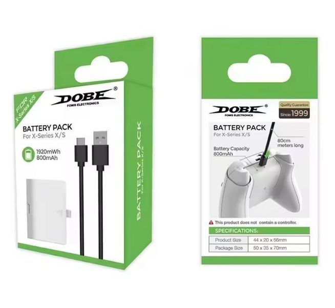Акумуляторна батарея DOBE TYX-2610B (800 mAh) White + кабель Type-C (80 cм) для геймпада Microsoft Xbox Series S|X 1376 фото