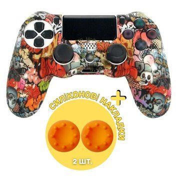 Захисний силіконовий чохол для геймпаду Sony DualShock 4&trade; (PS4) type 23 + в подарунок накладки на стіки 0757 фото