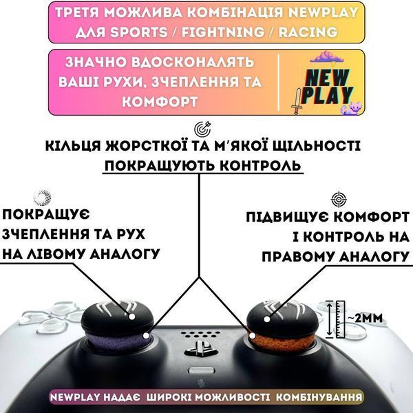 Комплект NEWPLAY Aim Boost Kit (3в1): накладки на стики Spider-Man B/W + прицельные кольца + удлинители 1007 фото