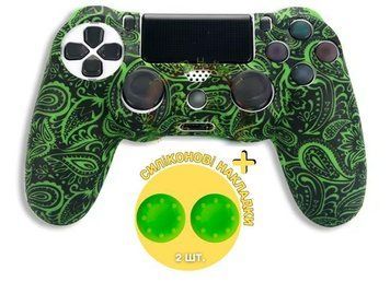 Захисний силіконовий чохол Green Leaf для геймпаду Sony DualShock 4&trade; (PS4) + в подарунок накладки на стіки 0957 фото