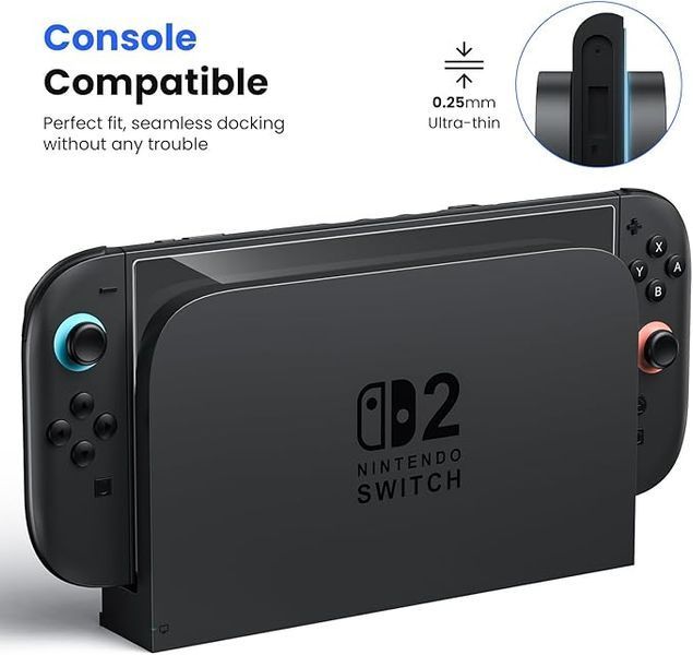Загартоване захисне скло Dobe (2шт.) для ігрової консолі Nintendo Switch 2 1532 фото