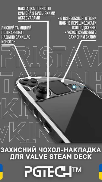 Чохол накладка PGTECH&trade; для портативної ігрової консолі Valve STEAM DECK / STEAM DECK OLED (Прозорий) 0795 фото