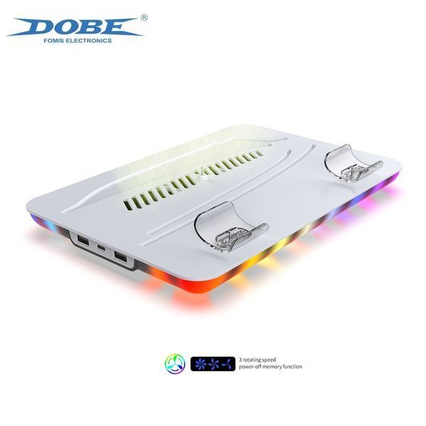 Многофункциональная док-станция DOBE TP5-35103 для Sony PlayStation 5 SLIM (Blu-ray/Digital) с LED зарядкой для 2-х геймпадов Dualsense и охлаждением консоли 1495 фото