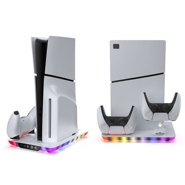 Многофункциональная док-станция DOBE TP5-35103 для Sony PlayStation 5 SLIM (Blu-ray/Digital) с LED зарядкой для 2-х геймпадов Dualsense и охлаждением консоли 1495 фото