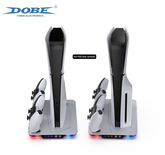 Многофункциональная док-станция DOBE TP5-35103 для Sony PlayStation 5 SLIM (Blu-ray/Digital) с LED зарядкой для 2-х геймпадов Dualsense и охлаждением консоли 1495 фото