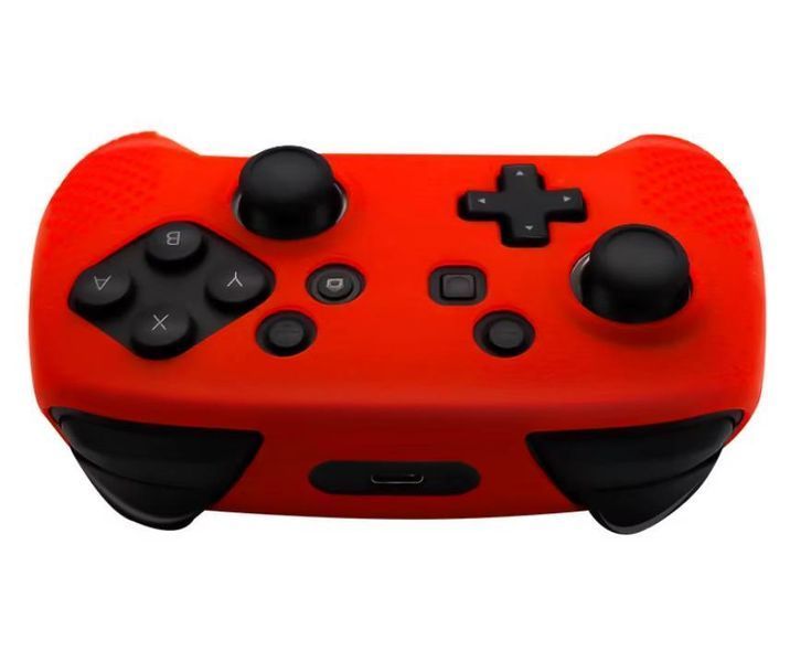 Захисний силіконовий чохол Red для геймпаду Pro Controller Nintendo + в подарунок накладки на стіки 1325 фото