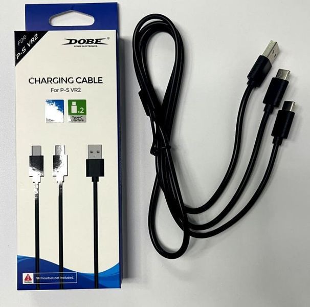 Подвійний зарядний кабель DOBE TP5-2519 Type-C (80см) для DualSense PS5 та для Sony PlayStation VR2 Sense 1261 фото