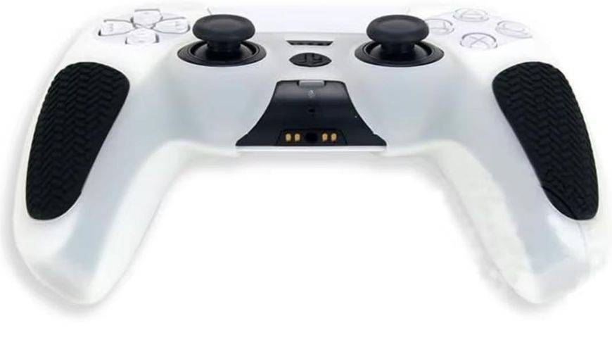 Качественный люминесцентный защитный силиконовый чехол Rubber Protective (White/Black) для геймпада DualSense 1355 фото
