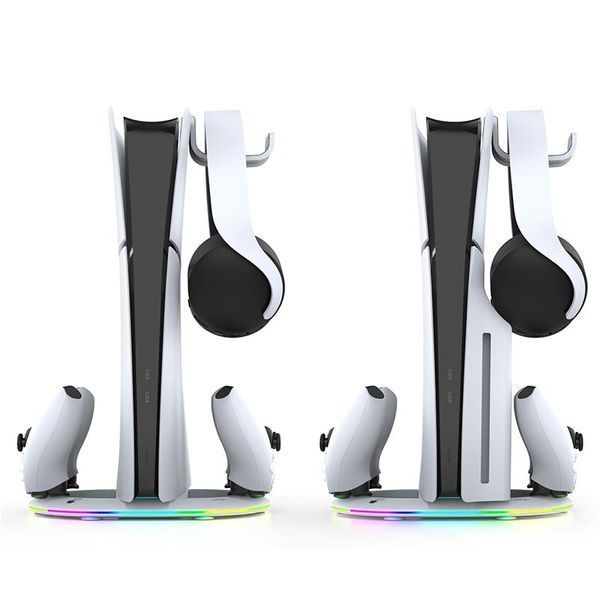 Зарядная станция подставка iPega PG-P5S045 для Sony PlayStation 5 PRO / Slim (Disc|Digital Edition) и DualSense с RGB + крепление для наушников (PS5) 1501 фото