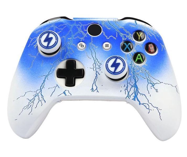 Якісний захисний силіконовий чохол Blue Lightning для геймпаду Xbox Series X|S + накладки на стіки 1427 фото