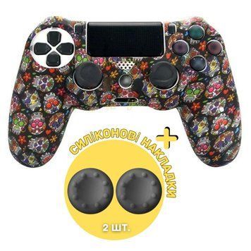 Захисний силіконовий чохол для геймпаду Sony DualShock 4&trade; (PS4) type 27 + в подарунок накладки на стіки 0761 фото