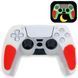 Якісний люмінесцентний захисний силіконовий чохол Rubber Protective (White/Red) для геймпада DualSense Sony PlayStation 5 (PS5) 1358 фото 1