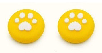 Силіконові накладки на стіки Лапки (Yellow/White) для Nintendo Switch / Switch OLED / Switch LITE (2шт.) 1112 фото